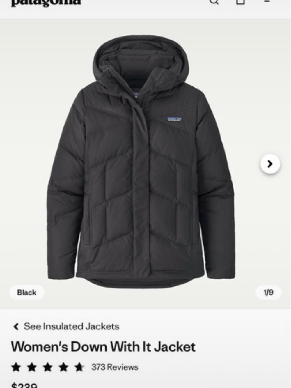 Patagonia Women's Down With It Jacket — Black